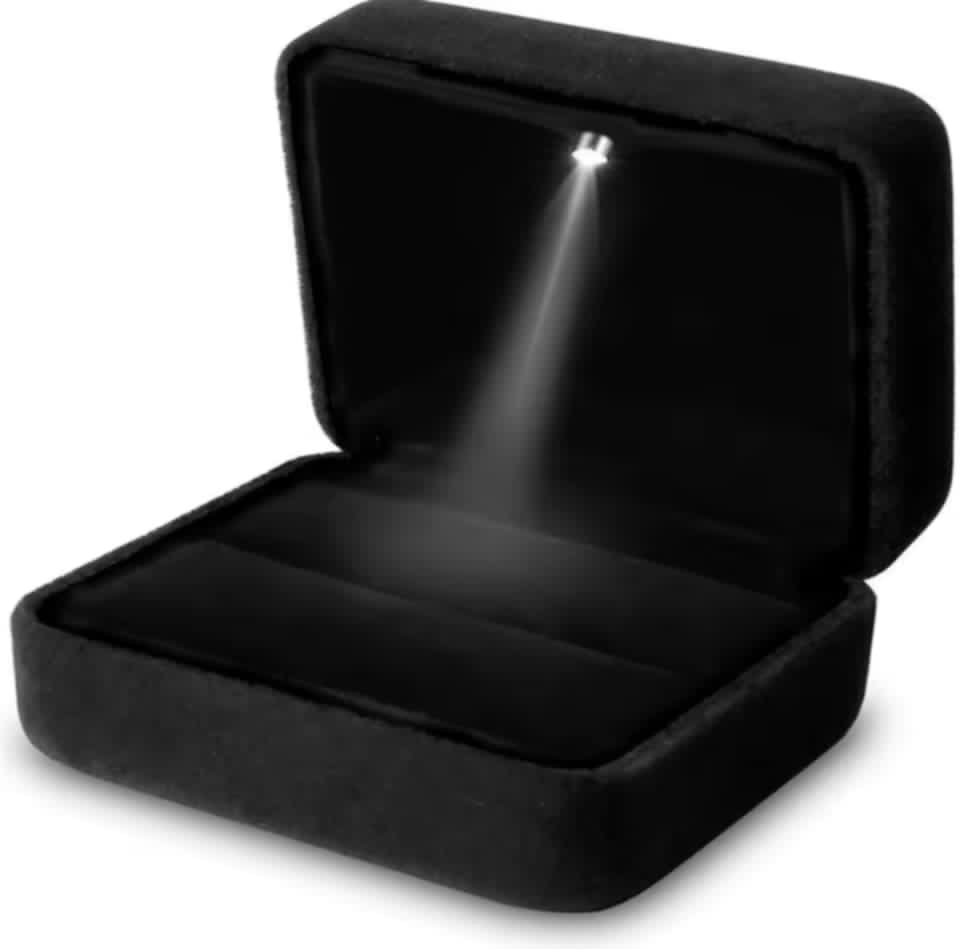 caja de anillo led de lujo-Estuche de compromiso con luz integrada