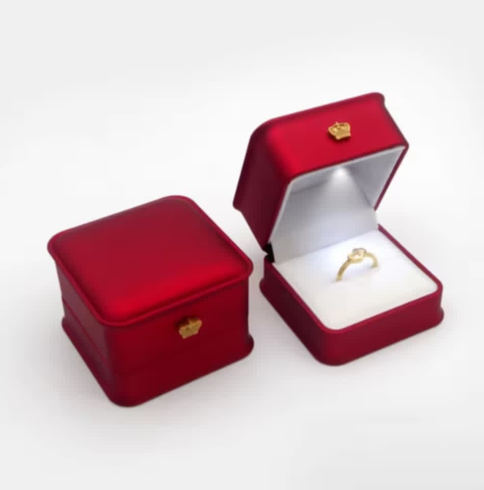 caja de anillo led de lujo-Estuche de compromiso con luz integrada