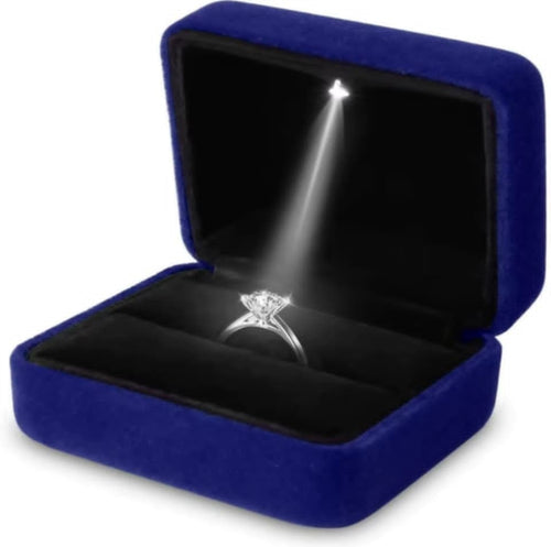 caja de anillo led de lujo-Estuche de compromiso con luz integrada