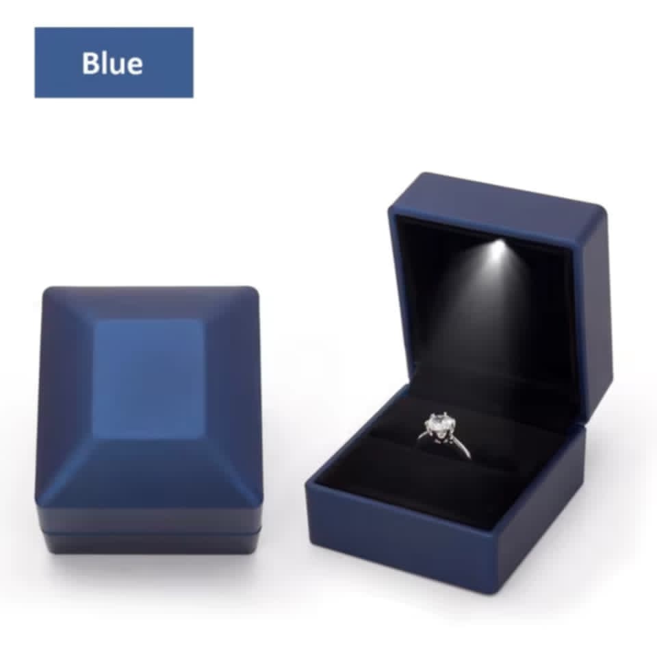 caja de anillo led de lujo-Estuche de compromiso con luz integrada