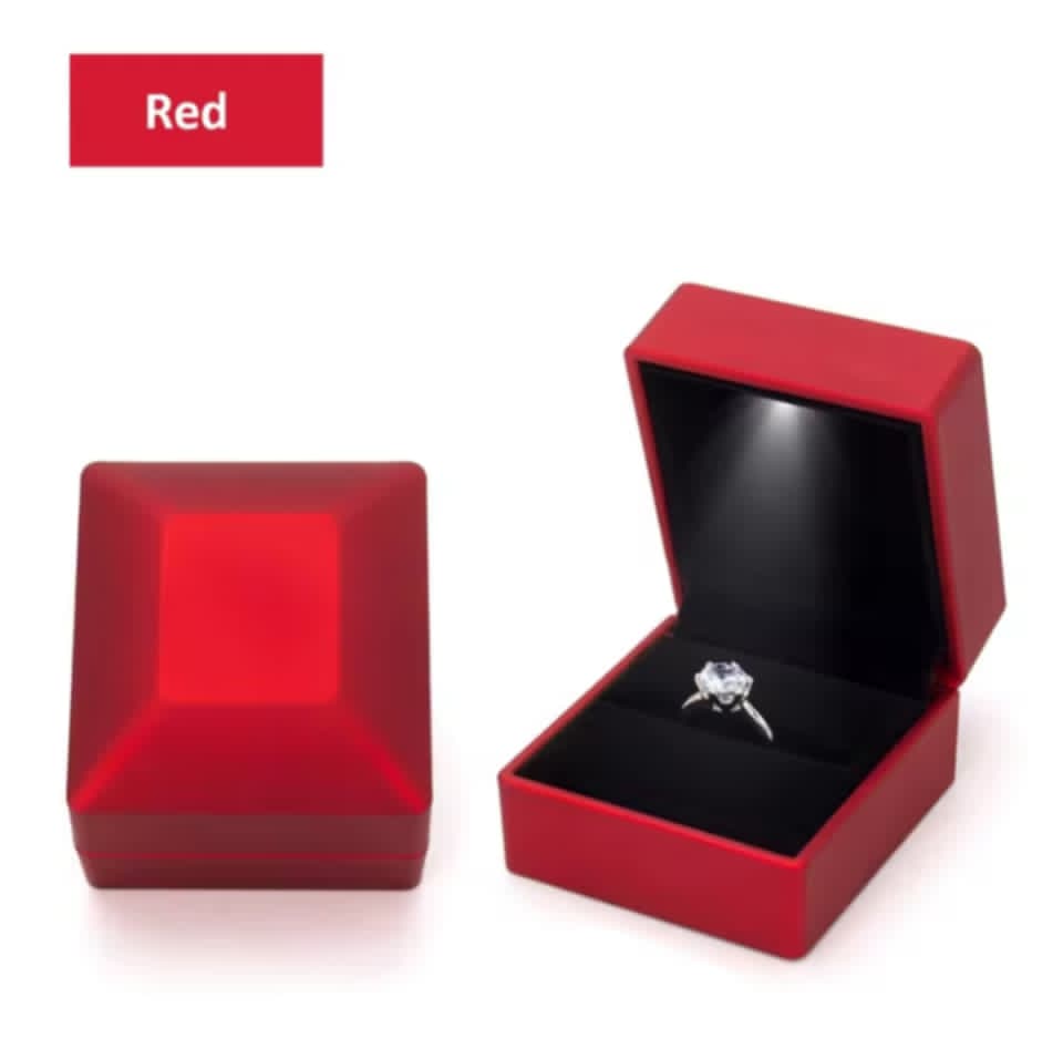 caja de anillo led de lujo-Estuche de compromiso con luz integrada