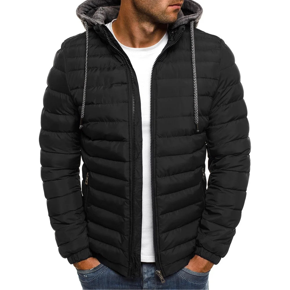 JOTT men's jacket, autumn/winter jacket, 2025 cotton hooded jacket, light winter down jacket