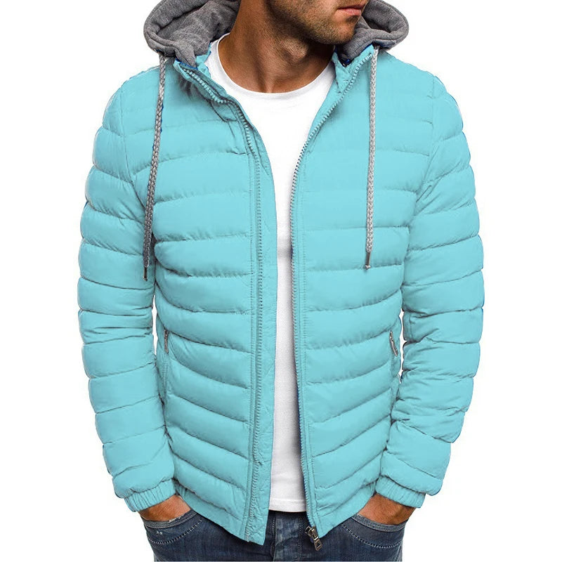 JOTT men's jacket, autumn/winter jacket, 2025 cotton hooded jacket, light winter down jacket