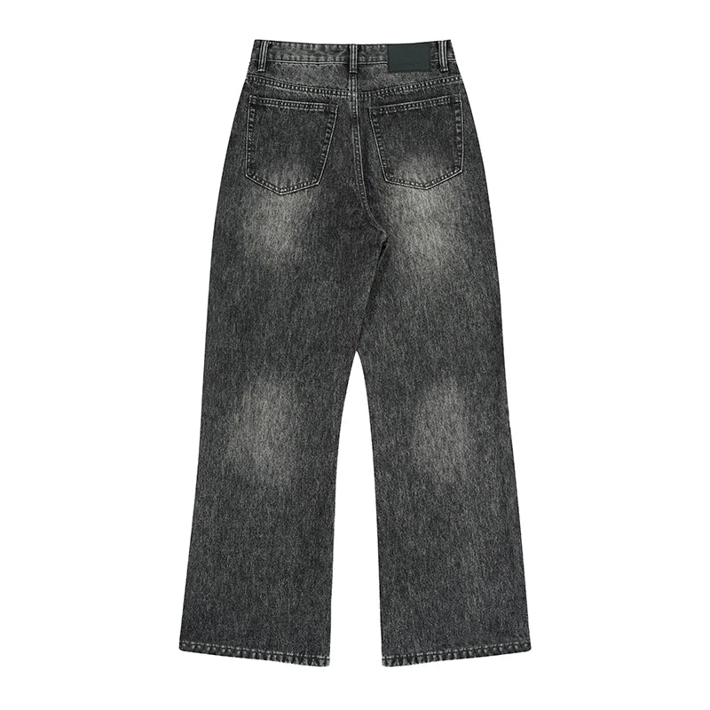 KSTUN 2025 Men Flared Jeans Boot Cut Jeans Denim Pants Loose Straight Vintage Black Gray Jeans Men Comfort Men's Denim Trousers