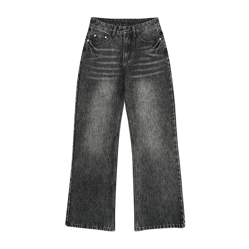 KSTUN 2025 Men Flared Jeans Boot Cut Jeans Denim Pants Loose Straight Vintage Black Gray Jeans Men Comfort Men's Denim Trousers