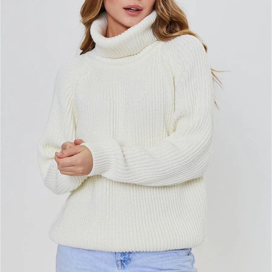Ropas De Mujeres Pullover Women Turtleneck Solid Color Loose Knitted Sweater Women's Outdoor Versatile Comfortable Home Sweater
