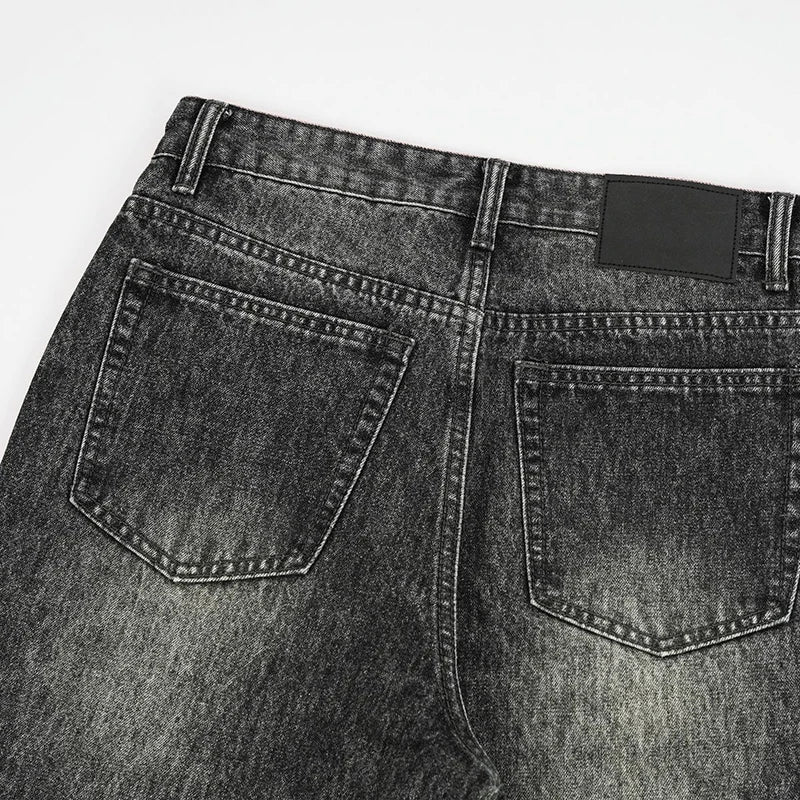 KSTUN 2025 Men Flared Jeans Boot Cut Jeans Denim Pants Loose Straight Vintage Black Gray Jeans Men Comfort Men's Denim Trousers