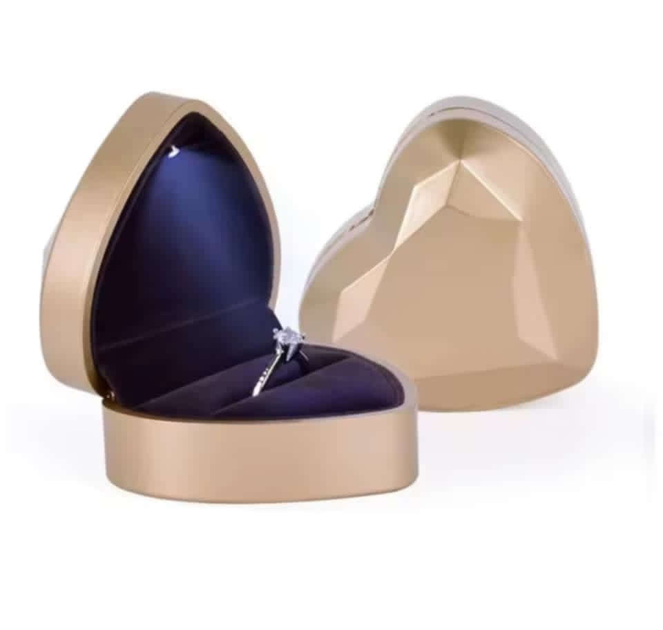 caja de anillo led de lujo-Estuche de compromiso con luz integrada