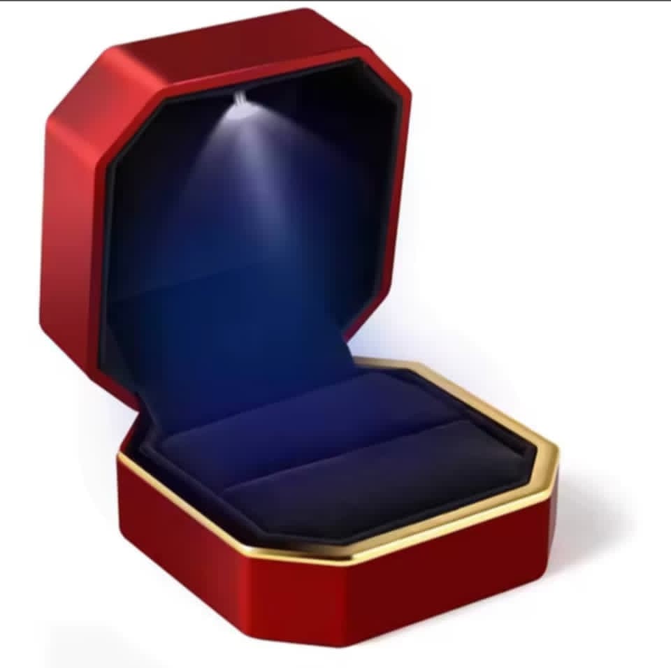 caja de anillo led de lujo-Estuche de compromiso con luz integrada