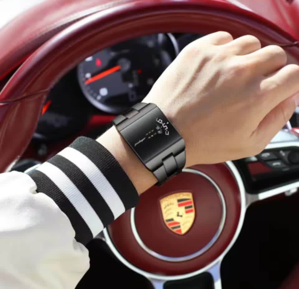 Reloj Poedagar LED Cuadrado | Resistente al Agua 3ATM | Negro Mate