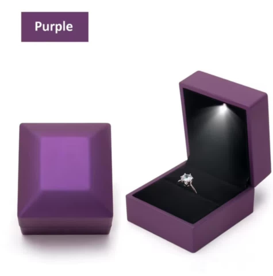 caja de anillo led de lujo-Estuche de compromiso con luz integrada