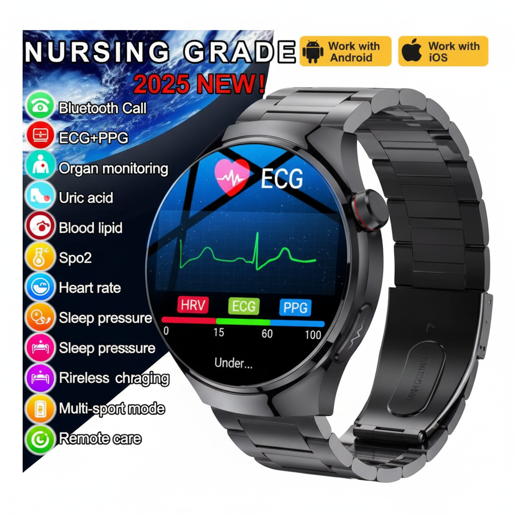 Smartwatch premium ECG fondo blanco