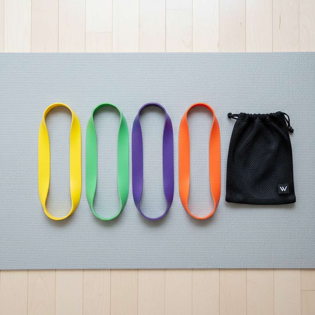 Flat lay con bolsa de almacenamiento