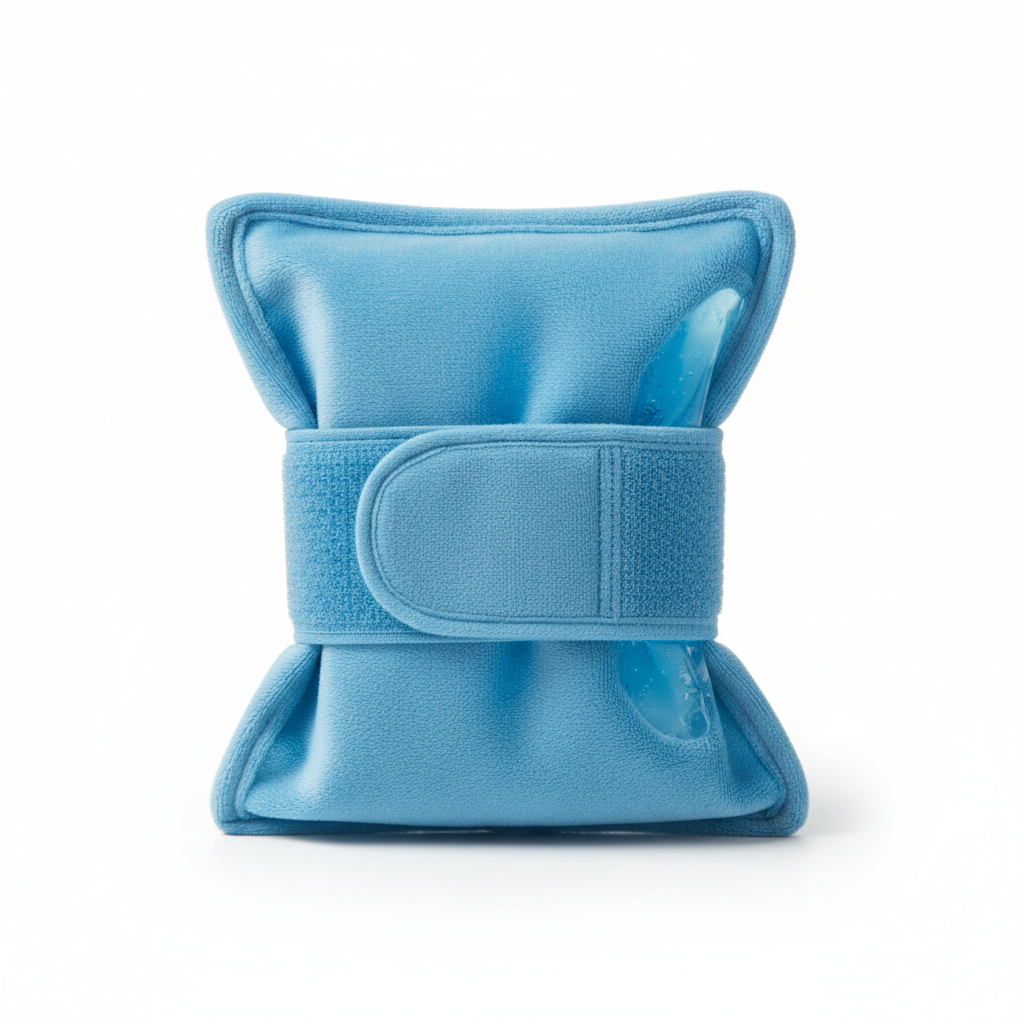 Bolsa de gel frío calor fondo blanco