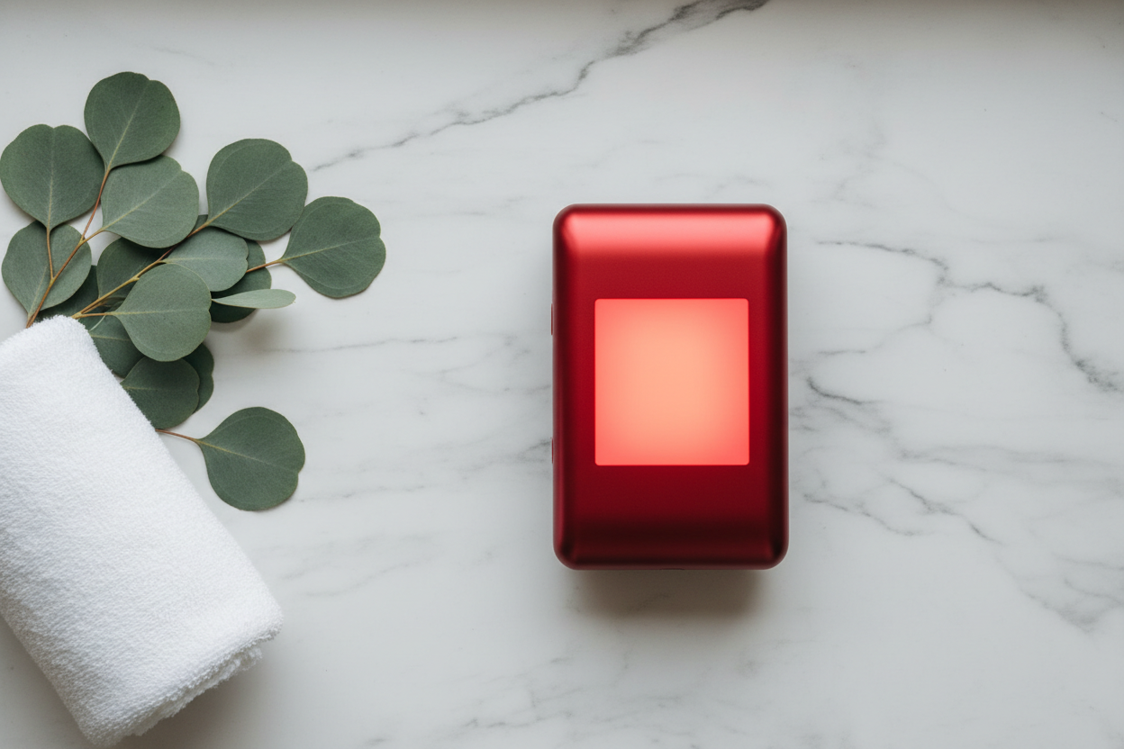Terapia luz roja flat lay spa