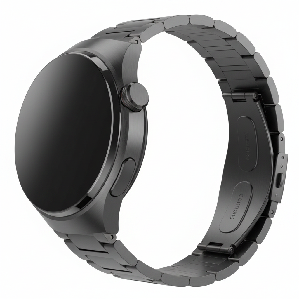Vista lateral perfil smartwatch premium