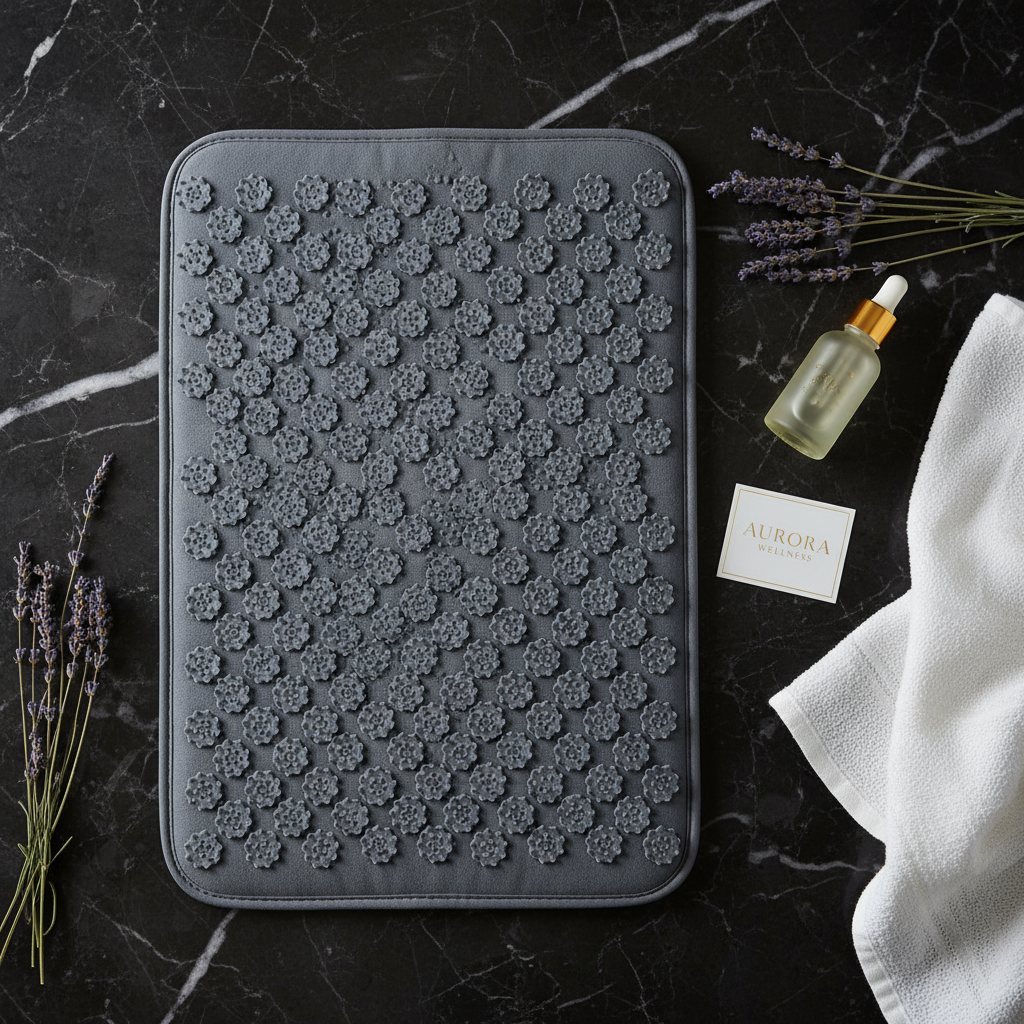 Flat lay premium mármol con lavanda