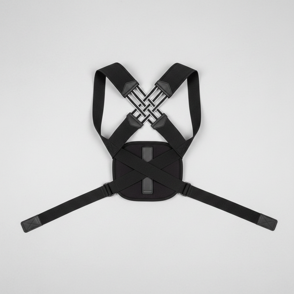 Flat lay corrector de postura vista superior