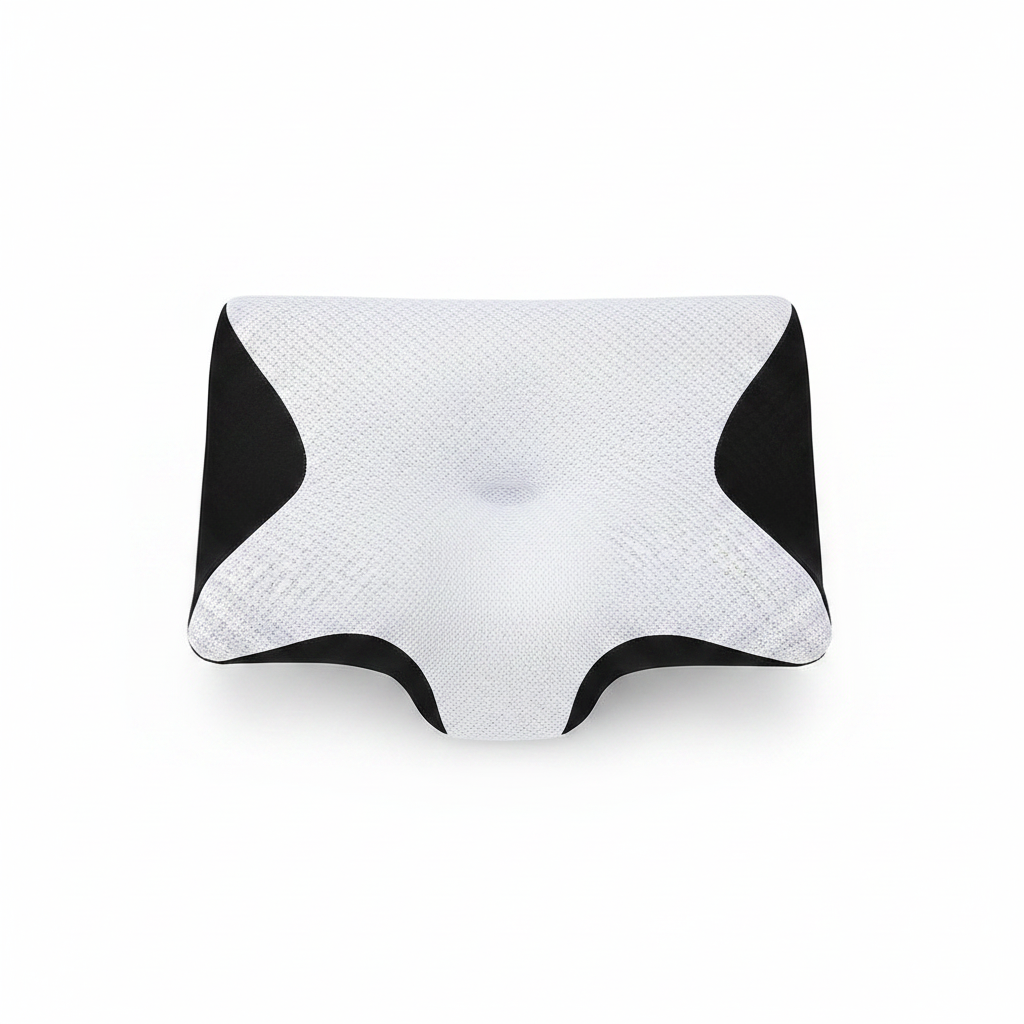 Vista superior almohada forma mariposa
