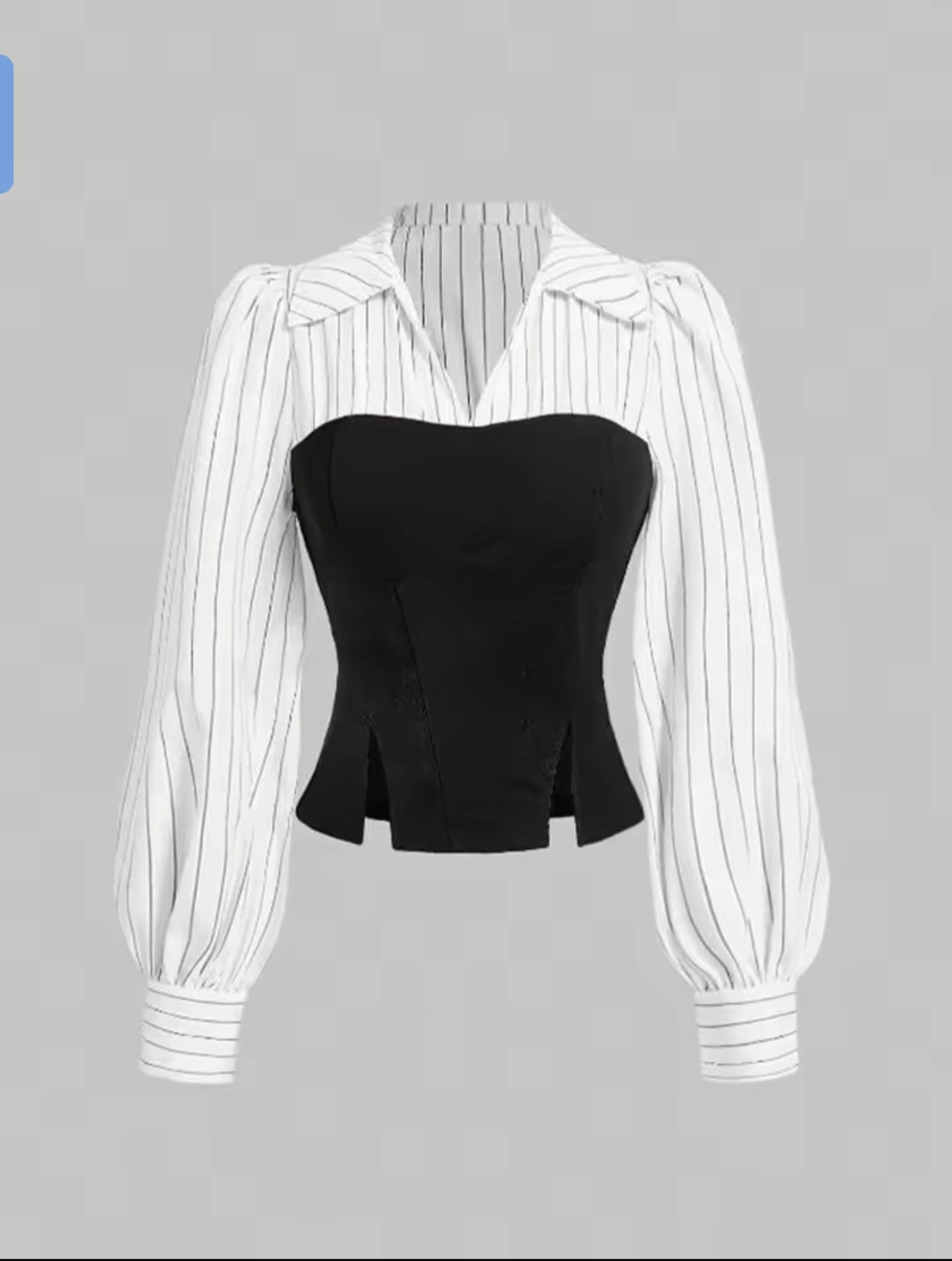 Ivy Striped Sleeve Corset Top