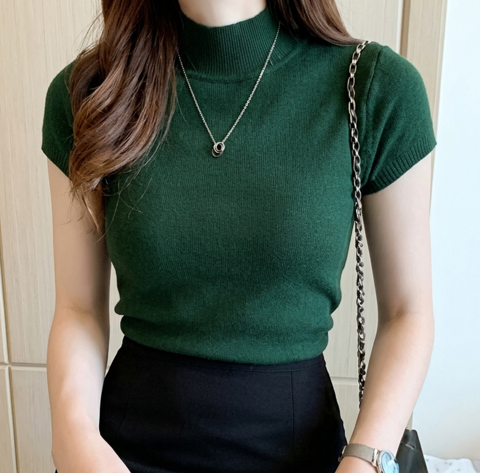 Maya Essential Mock Neck Knit Top